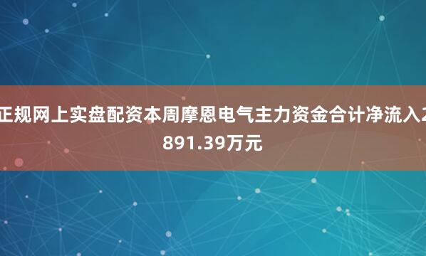 正规网上实盘配资本周摩恩电气主力资金合计净流入2891.39万元